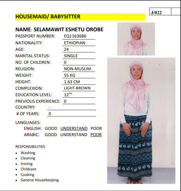 SELAMAWIT ESHETU OROBE