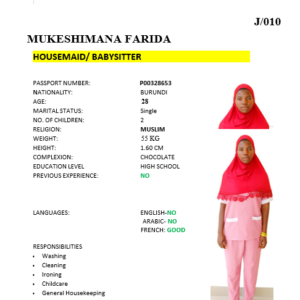 MUKESHIMANA FARIDA