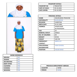 NKURUNZIZA FRANCINE