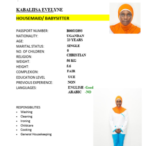 KABALIISA EVELYNE